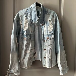 Distressed Wild Fable Light Blue Denim Jacket